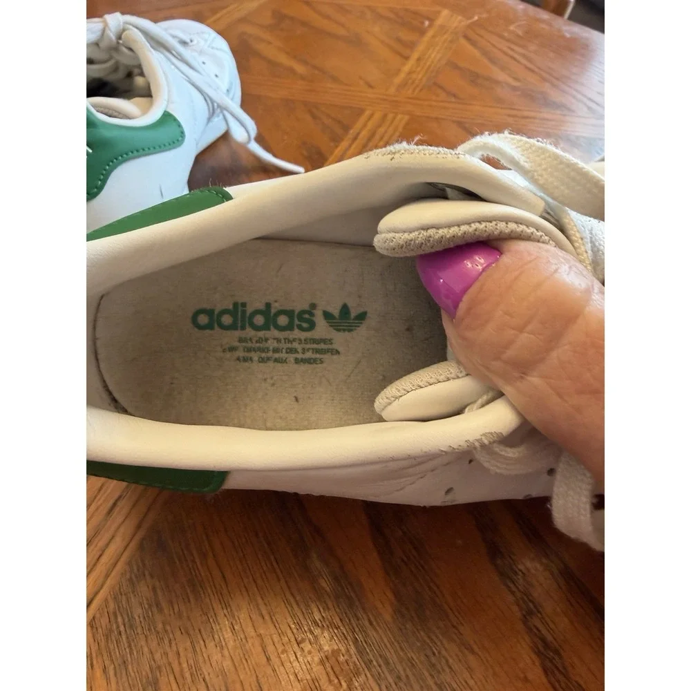 Adidas Stan Smith White Green Athletic Casual Size 6 1/2